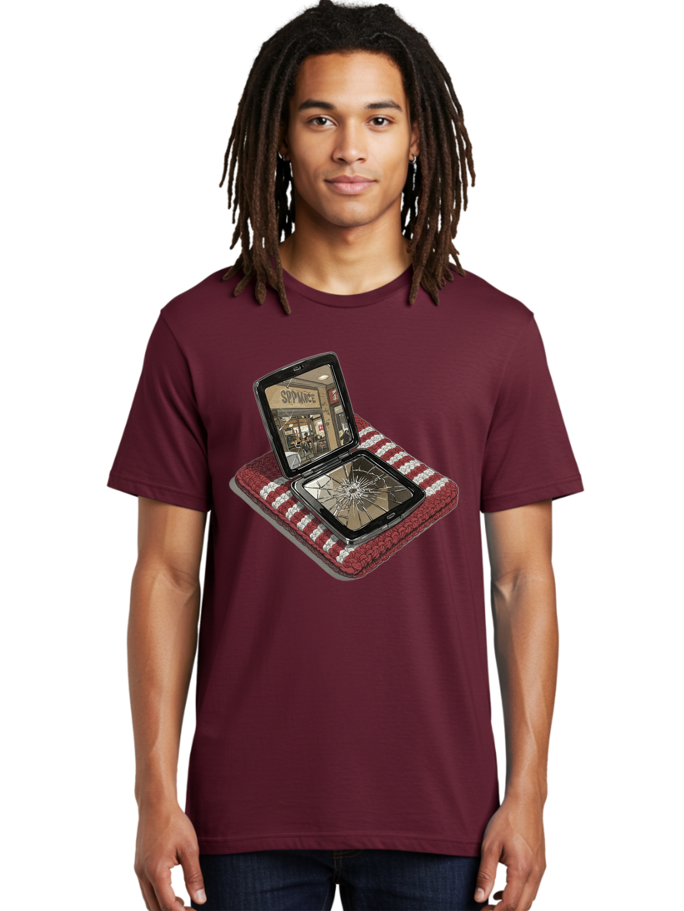 Sppiance-Broken-Phone Men'S Graphic Tee, 100% Cotton, Comfortable Casual Summer Wear, Machine Washable, Vintage Camera, Old Camera, Antique Camera, Black Camera, Classic Photography, Photography Equipment, Nostalgic Device, Film Camera, Bal388