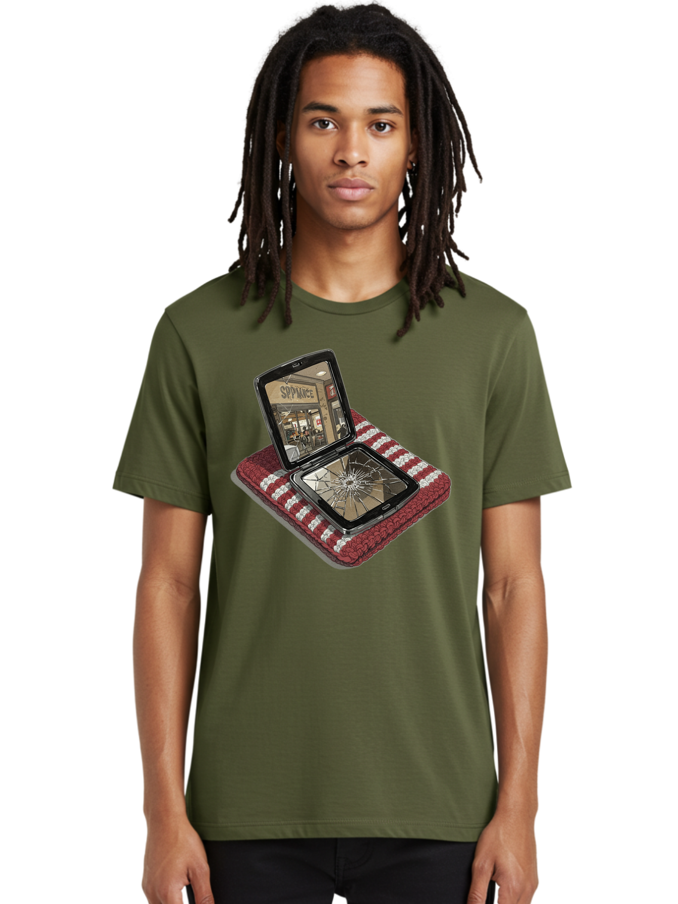 Sppiance-Broken-Phone Men'S Graphic Tee, 100% Cotton, Comfortable Casual Summer Wear, Machine Washable, Vintage Camera, Old Camera, Antique Camera, Black Camera, Classic Photography, Photography Equipment, Nostalgic Device, Film Camera, Bal388