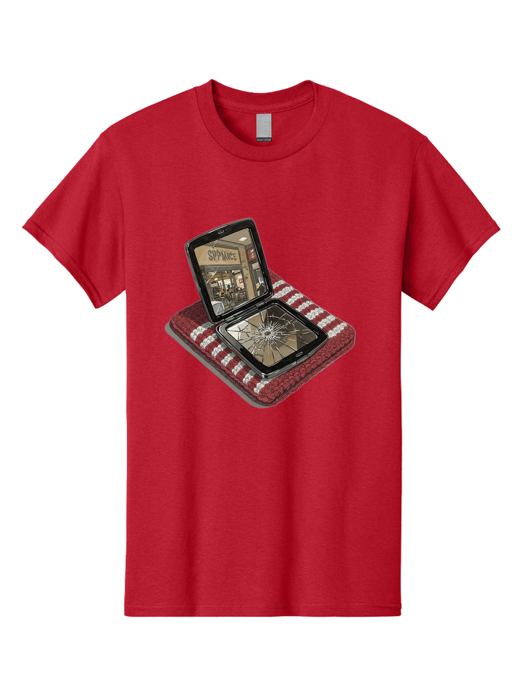Sppiance-Broken-Phone Men'S Graphic Tee, 100% Cotton, Comfortable Casual Summer Wear, Machine Washable, Vintage Camera, Old Camera, Antique Camera, Black Camera, Classic Photography, Photography Equipment, Nostalgic Device, Film Camera, Bal388