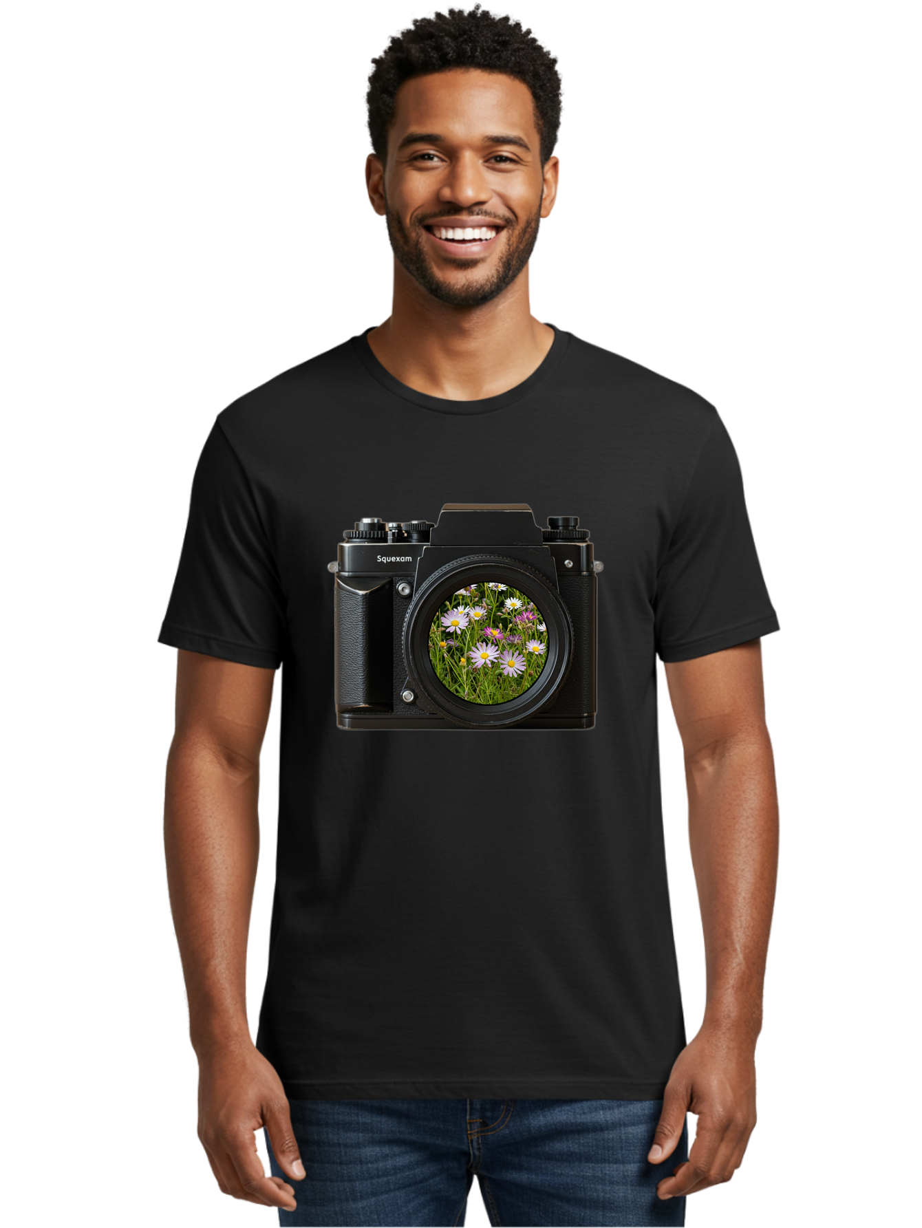 Squeexom-Camera Men'S Graphic Tee, 100% Cotton, Comfortable Casual Summer Wear, Machine Washable, Vintage Camera, Old Camera, Antique Camera, Black Camera, Classic Photography, Photography Equipment, Nostalgic Device, Film Camera, Camera Art Bal390