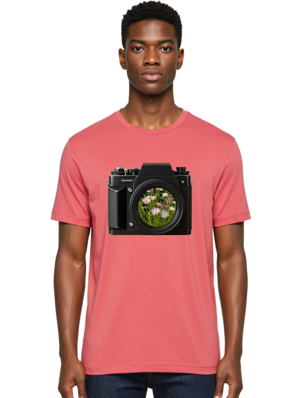 Squeexom-Camera Men'S Graphic Tee, 100% Cotton, Comfortable Casual Summer Wear, Machine Washable, Vintage Camera, Old Camera, Antique Camera, Black Camera, Classic Photography, Photography Equipment, Nostalgic Device, Film Camera, Camera Art Bal390