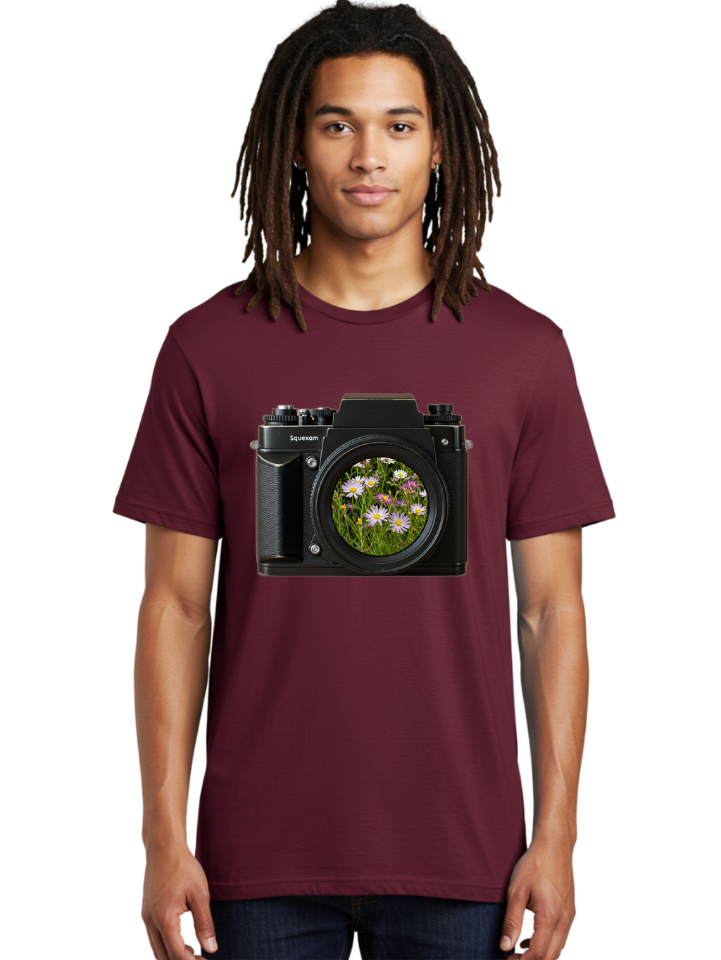 Squeexom-Camera Men'S Graphic Tee, 100% Cotton, Comfortable Casual Summer Wear, Machine Washable, Vintage Camera, Old Camera, Antique Camera, Black Camera, Classic Photography, Photography Equipment, Nostalgic Device, Film Camera, Camera Art Bal390