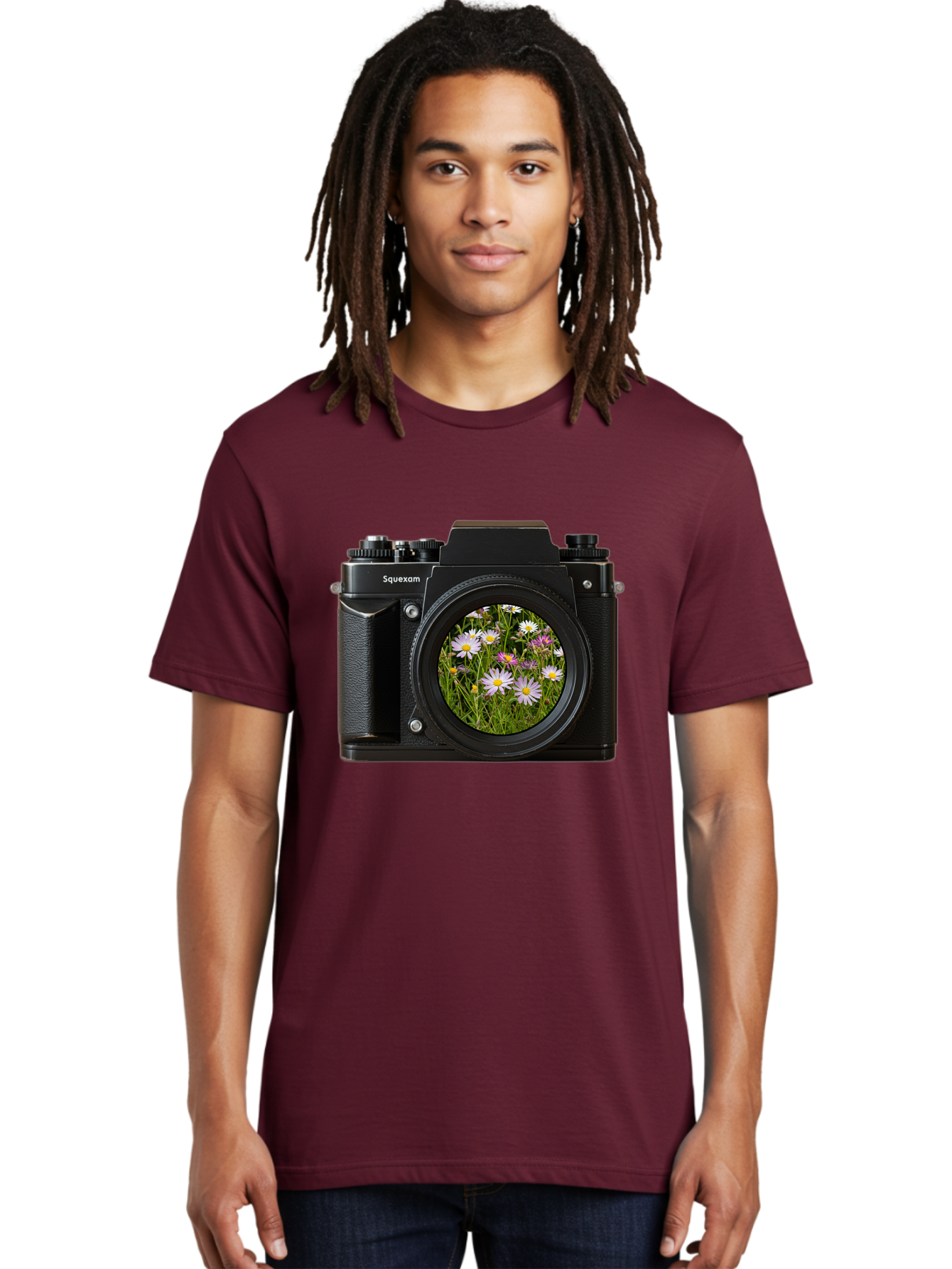 Squeexom-Camera Men'S Graphic Tee, 100% Cotton, Comfortable Casual Summer Wear, Machine Washable, Vintage Camera, Old Camera, Antique Camera, Black Camera, Classic Photography, Photography Equipment, Nostalgic Device, Film Camera, Camera Art Bal390