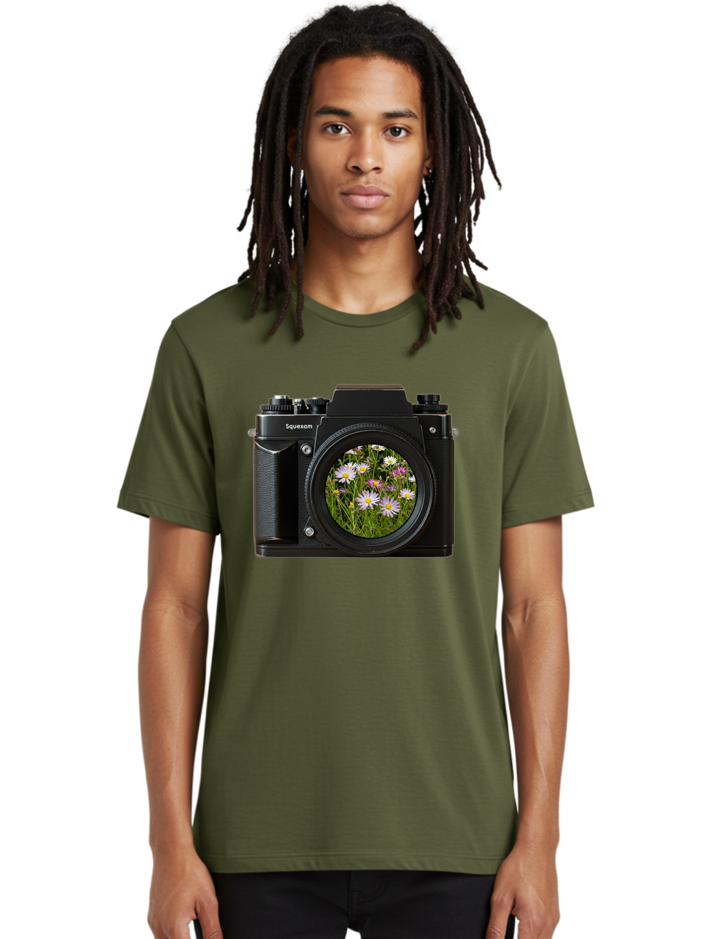Squeexom-Camera Men'S Graphic Tee, 100% Cotton, Comfortable Casual Summer Wear, Machine Washable, Vintage Camera, Old Camera, Antique Camera, Black Camera, Classic Photography, Photography Equipment, Nostalgic Device, Film Camera, Camera Art Bal390