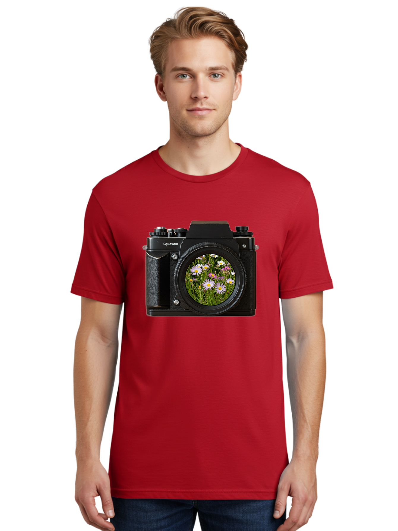 Squeexom-Camera Men'S Graphic Tee, 100% Cotton, Comfortable Casual Summer Wear, Machine Washable, Vintage Camera, Old Camera, Antique Camera, Black Camera, Classic Photography, Photography Equipment, Nostalgic Device, Film Camera, Camera Art Bal390