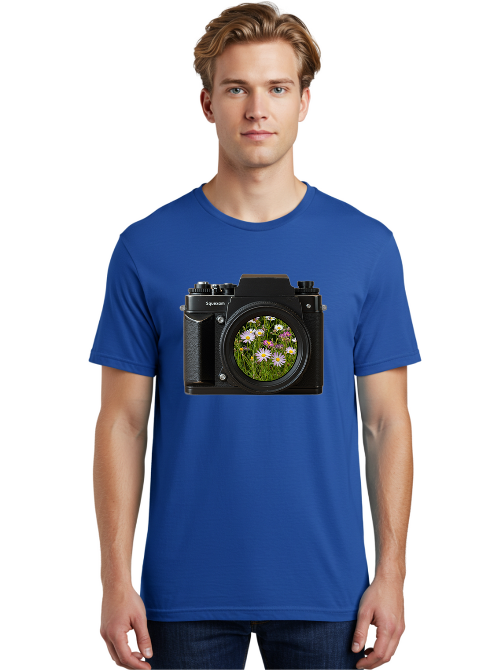 Squeexom-Camera Men'S Graphic Tee, 100% Cotton, Comfortable Casual Summer Wear, Machine Washable, Vintage Camera, Old Camera, Antique Camera, Black Camera, Classic Photography, Photography Equipment, Nostalgic Device, Film Camera, Camera Art Bal390