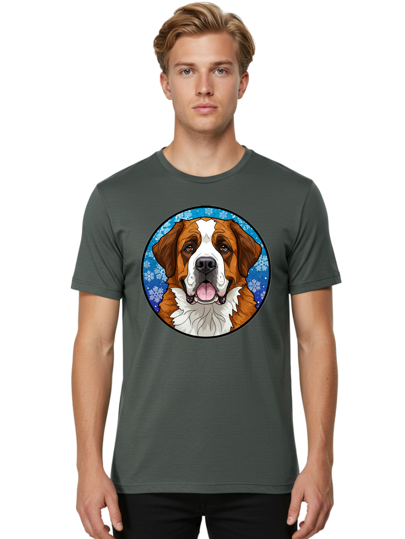 St-Bernard-Dog Men'S Graphic Tee, 100% Cotton, Comfortable Casual Summer Wear, Machine Washable, Vintage Camera, Old Camera, Antique Camera, Black Camera, Classic Photography, Photography Equipment, Nostalgic Device, Film Camera, Camera Art Bal391