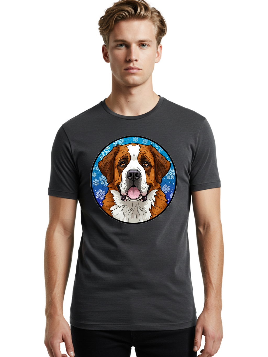 St-Bernard-Dog Men'S Graphic Tee, 100% Cotton, Comfortable Casual Summer Wear, Machine Washable, Vintage Camera, Old Camera, Antique Camera, Black Camera, Classic Photography, Photography Equipment, Nostalgic Device, Film Camera, Camera Art Bal391