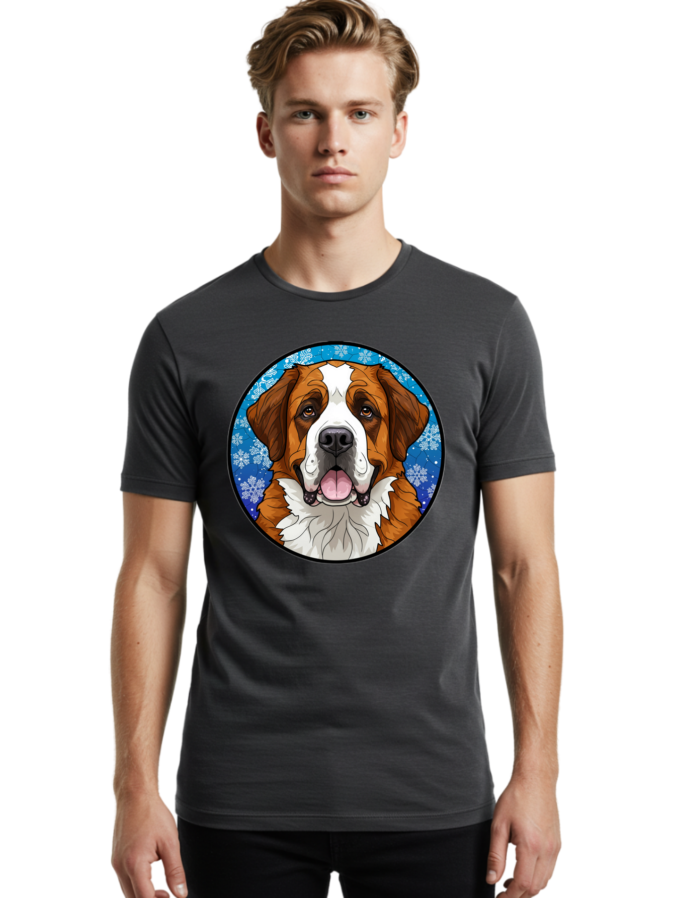 St-Bernard-Dog Men'S Graphic Tee, 100% Cotton, Comfortable Casual Summer Wear, Machine Washable, Vintage Camera, Old Camera, Antique Camera, Black Camera, Classic Photography, Photography Equipment, Nostalgic Device, Film Camera, Camera Art Bal391