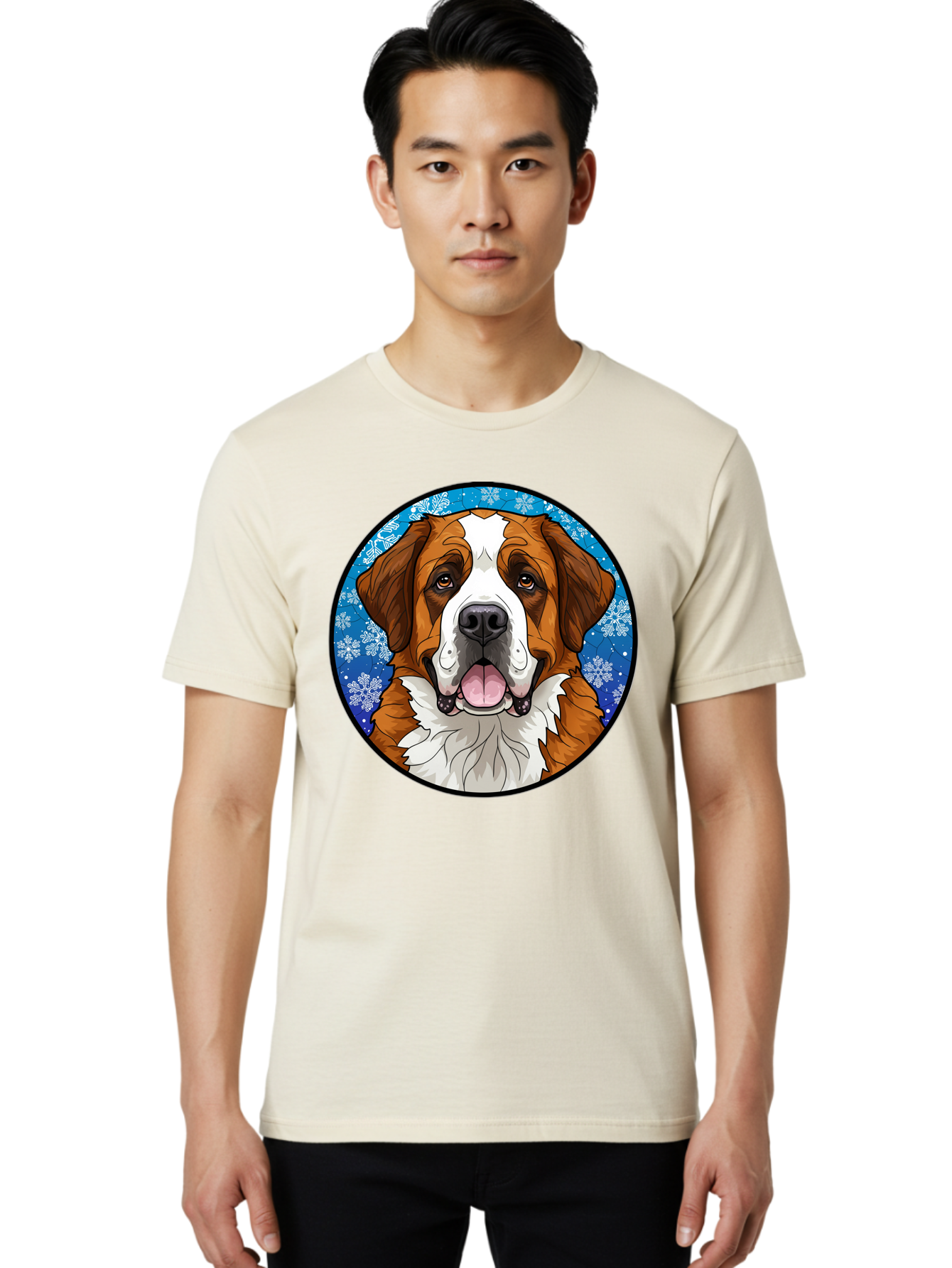 St-Bernard-Dog Men'S Graphic Tee, 100% Cotton, Comfortable Casual Summer Wear, Machine Washable, Vintage Camera, Old Camera, Antique Camera, Black Camera, Classic Photography, Photography Equipment, Nostalgic Device, Film Camera, Camera Art Bal391
