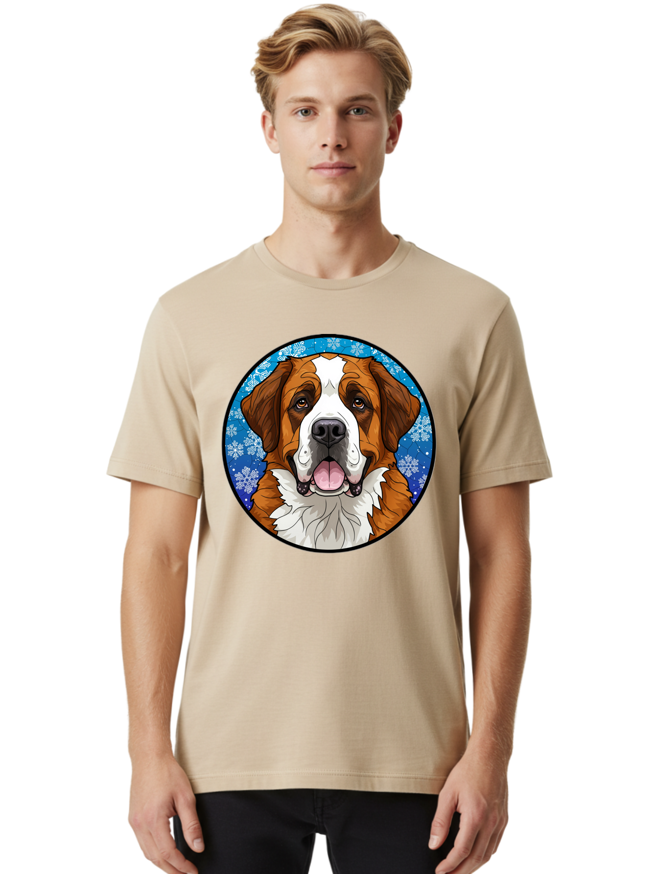 St-Bernard-Dog Men'S Graphic Tee, 100% Cotton, Comfortable Casual Summer Wear, Machine Washable, Vintage Camera, Old Camera, Antique Camera, Black Camera, Classic Photography, Photography Equipment, Nostalgic Device, Film Camera, Camera Art Bal391