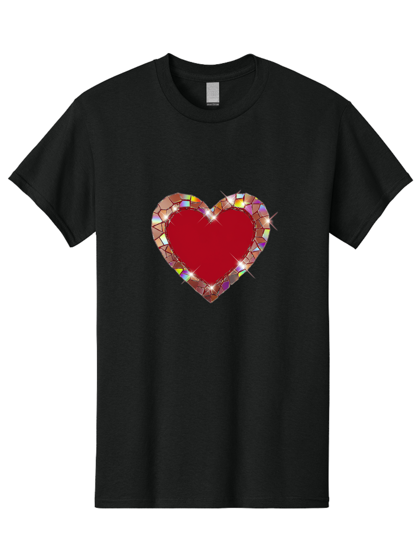 Stained-Glass-Heart Men'S Graphic Tee, 100% Cotton, Comfortable Casual Summer Wear, Machine Washable, Vintage Camera, Old Camera, Antique Camera, Black Camera, Classic Photography, Photography Equipment, Nostalgic Device, Film Camera, Bal392