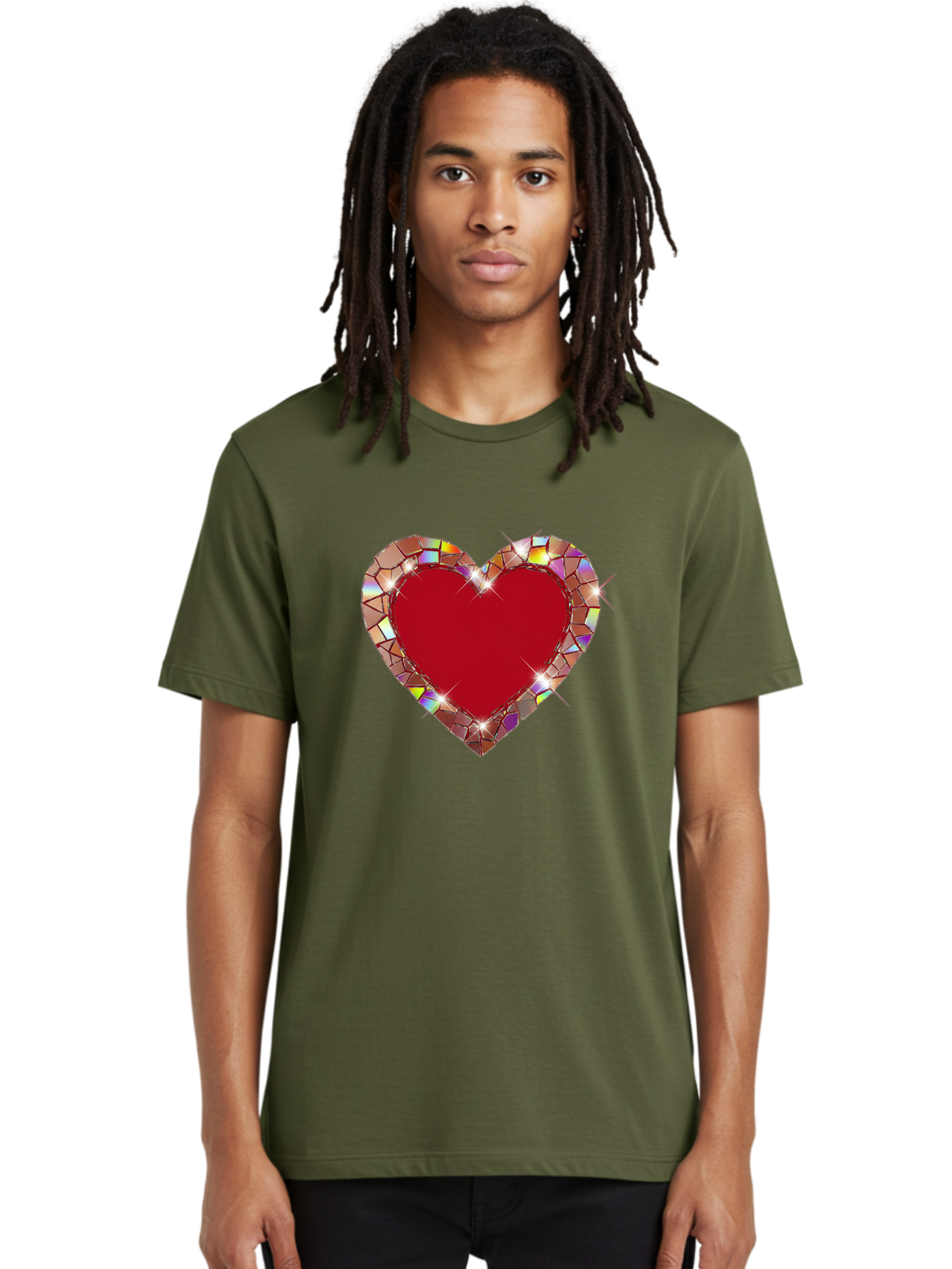 Stained-Glass-Heart Men'S Graphic Tee, 100% Cotton, Comfortable Casual Summer Wear, Machine Washable, Vintage Camera, Old Camera, Antique Camera, Black Camera, Classic Photography, Photography Equipment, Nostalgic Device, Film Camera, Bal392