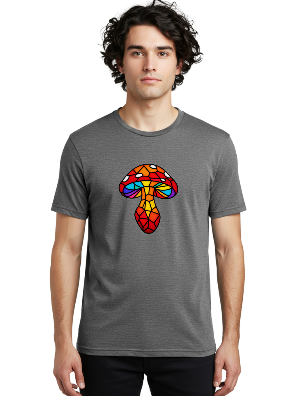Stained-Glass-Mushroom Men'S Graphic Tee, 100% Cotton, Comfortable Casual Summer Wear, Machine Washable, Vintage Camera, Old Camera, Antique Camera, Black Camera, Classic Photography, Photography Equipment, Nostalgic Device, Film Camera, Bal393