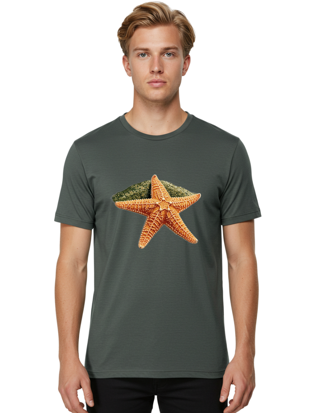 Starfish-3 Men'S Graphic Tee, 100% Cotton, Comfortable Casual Summer Wear, Machine Washable, Vintage Camera, Old Camera, Antique Camera, Black Camera, Classic Photography, Photography Equipment, Nostalgic Device, Film Camera, Camera Art Bal396