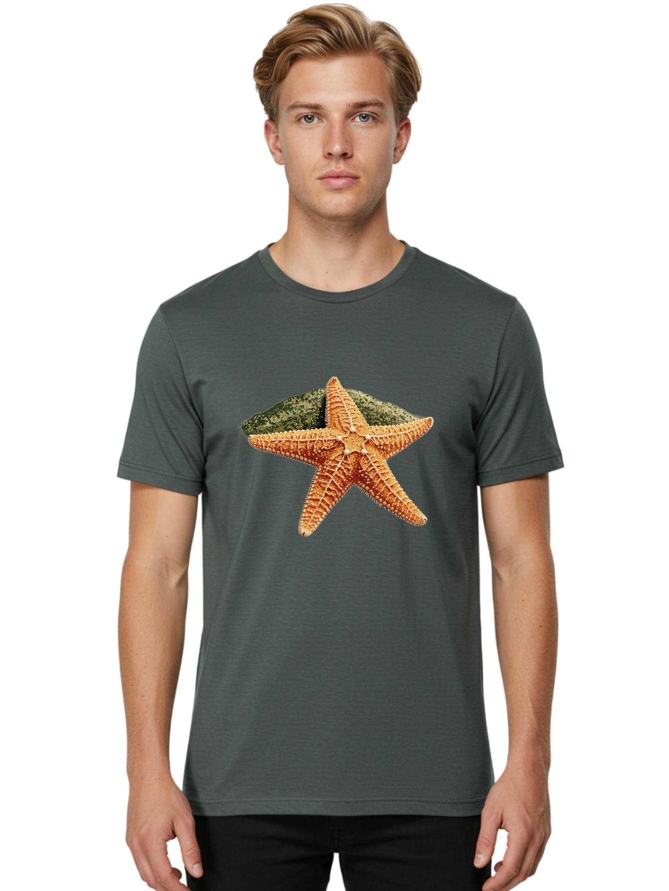 Starfish-3 Men'S Graphic Tee, 100% Cotton, Comfortable Casual Summer Wear, Machine Washable, Vintage Camera, Old Camera, Antique Camera, Black Camera, Classic Photography, Photography Equipment, Nostalgic Device, Film Camera, Camera Art Bal396