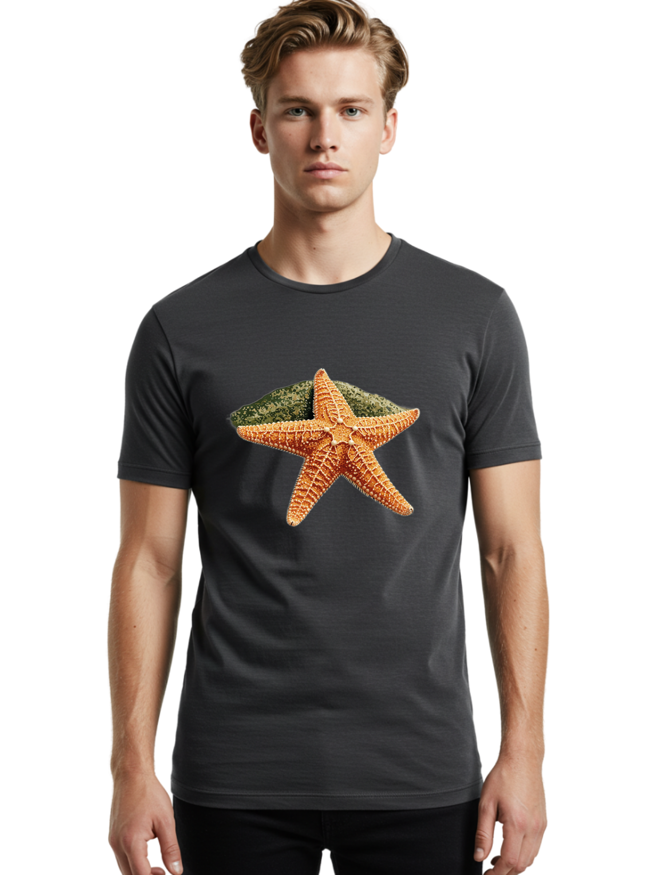 Starfish-3 Men'S Graphic Tee, 100% Cotton, Comfortable Casual Summer Wear, Machine Washable, Vintage Camera, Old Camera, Antique Camera, Black Camera, Classic Photography, Photography Equipment, Nostalgic Device, Film Camera, Camera Art Bal396