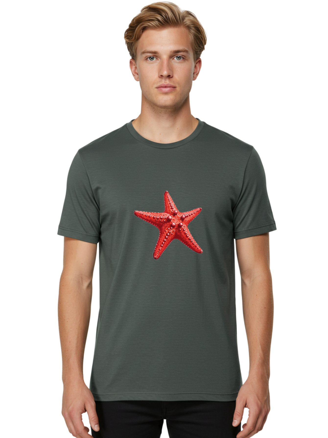 Starfish-4 Men'S Graphic Tee, 100% Cotton, Comfortable Casual Summer Wear, Machine Washable, Vintage Camera, Old Camera, Antique Camera, Black Camera, Classic Photography, Photography Equipment, Nostalgic Device, Film Camera, Camera Art Bal397