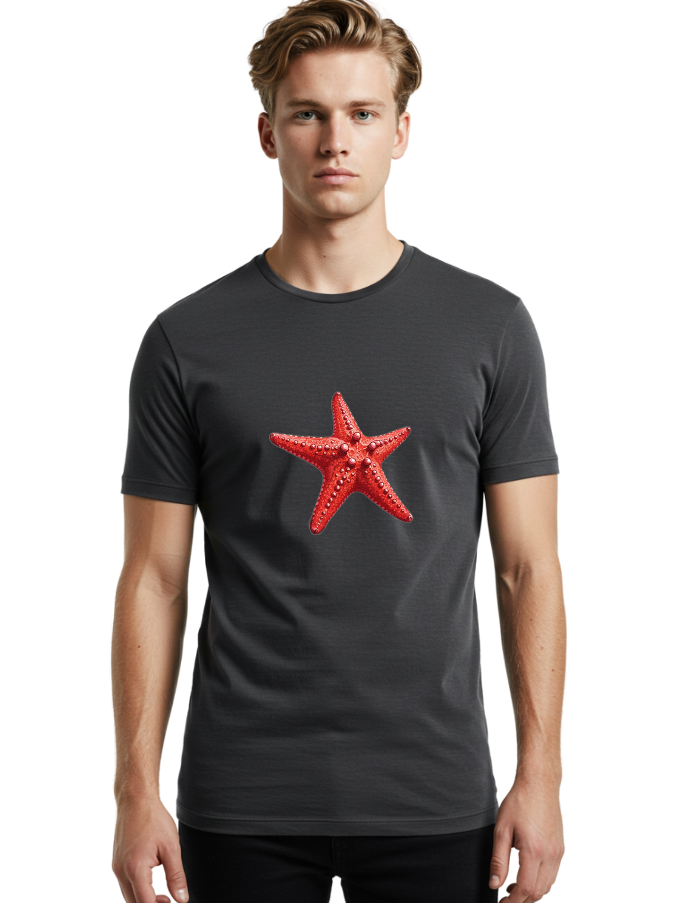 Starfish-4 Men'S Graphic Tee, 100% Cotton, Comfortable Casual Summer Wear, Machine Washable, Vintage Camera, Old Camera, Antique Camera, Black Camera, Classic Photography, Photography Equipment, Nostalgic Device, Film Camera, Camera Art Bal397