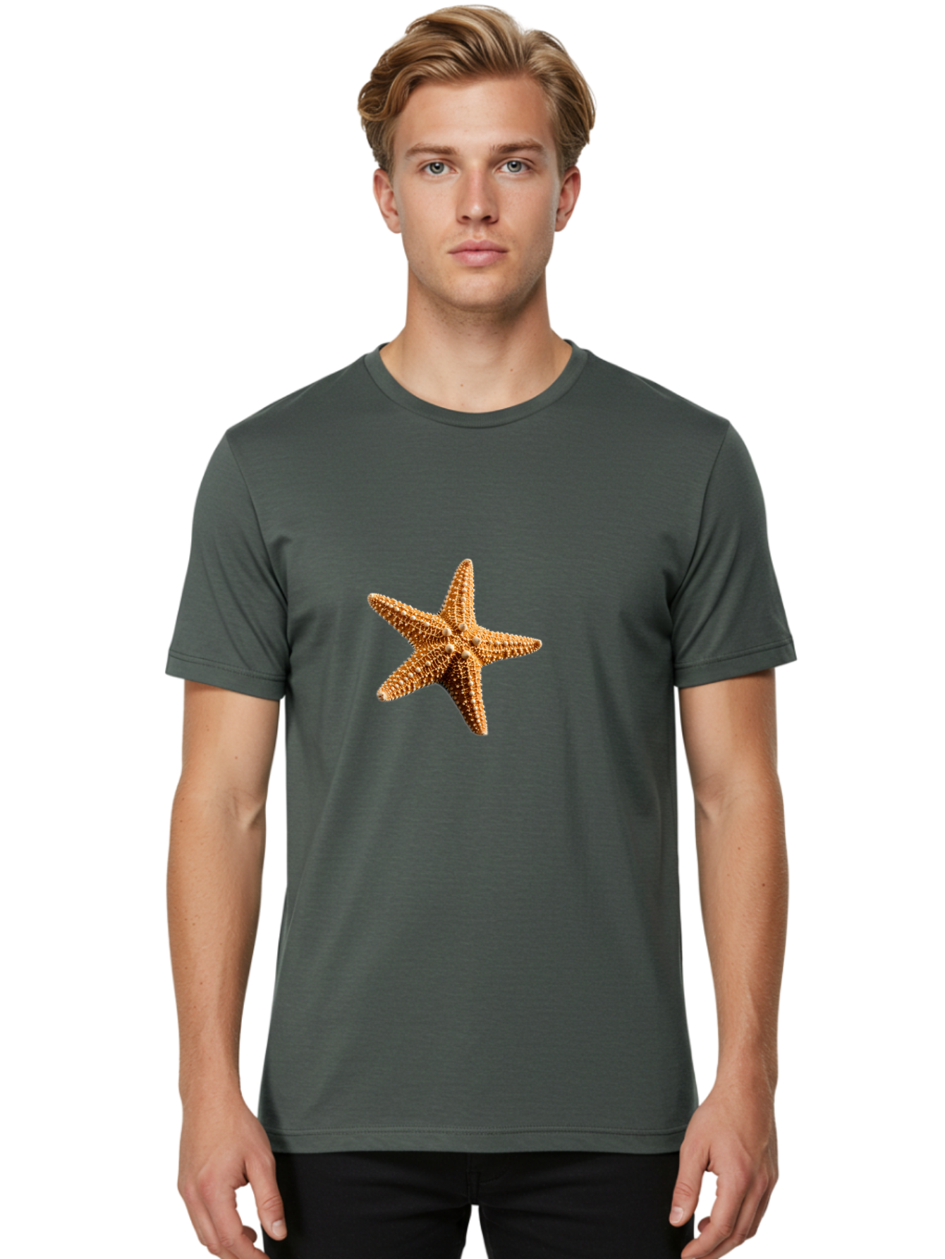 Starfish Men'S Graphic Tee, 100% Cotton, Comfortable Casual Summer Wear, Machine Washable, Vintage Camera, Old Camera, Antique Camera, Black Camera, Classic Photography, Photography Equipment, Nostalgic Device, Film Camera, Camera Art Bal399