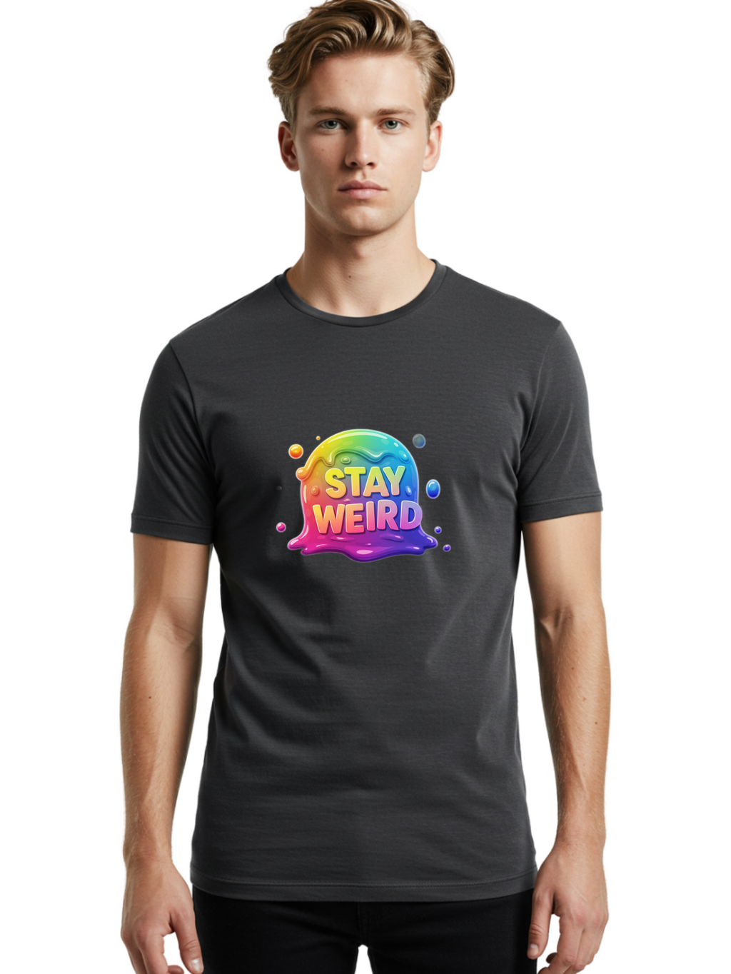 Stay-Weird-2 Men'S Graphic Tee, 100% Cotton, Comfortable Casual Summer Wear, Machine Washable, Vintage Camera, Old Camera, Antique Camera, Black Camera, Classic Photography, Photography Equipment, Nostalgic Device, Film Camera, Camera Art Bal401