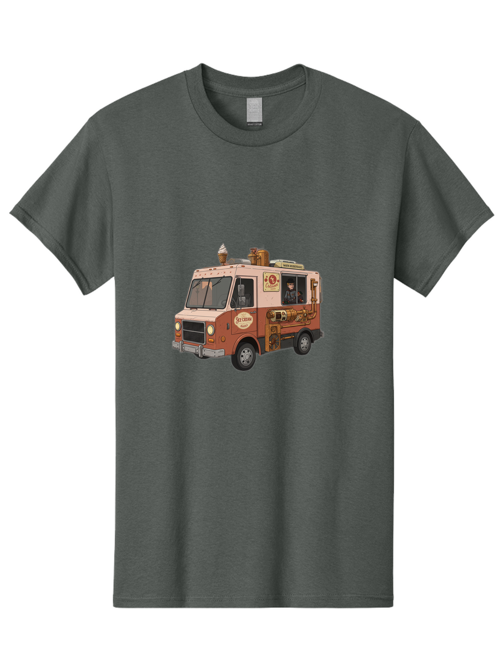 Steam-Ice-Cream Men'S Graphic Tee, 100% Cotton, Comfortable Casual Summer Wear, Machine Washable, Vintage Camera, Old Camera, Antique Camera, Black Camera, Classic Photography, Photography Equipment, Nostalgic Device, Film Camera, Camera Art Bal405
