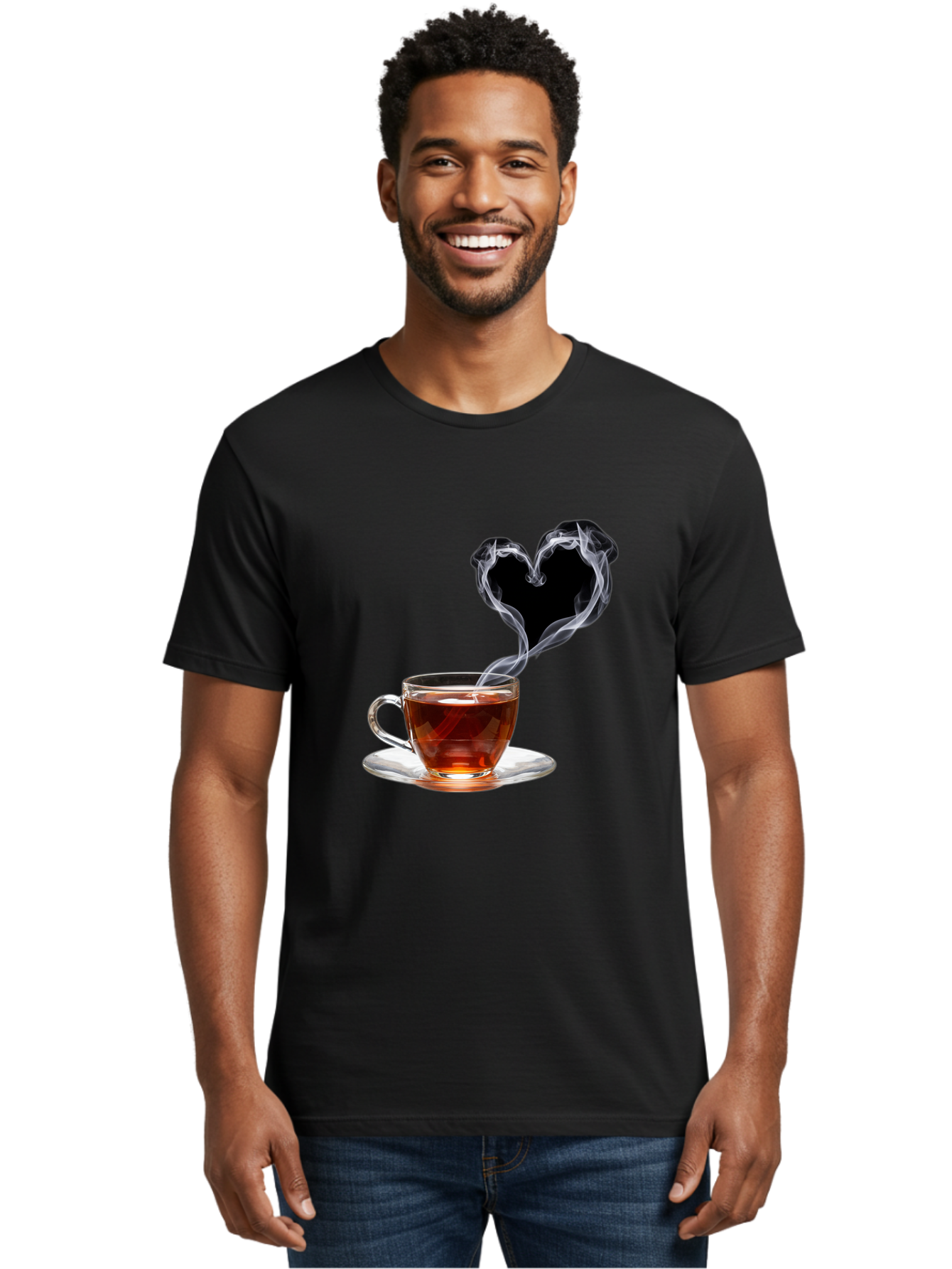 Steaming-Tea-Cup Men'S Graphic Tee, 100% Cotton, Comfortable Casual Summer Wear, Machine Washable, Vintage Camera, Old Camera, Antique Camera, Black Camera, Classic Photography, Photography Equipment, Nostalgic Device, Film Camera, Camera Art Bal406