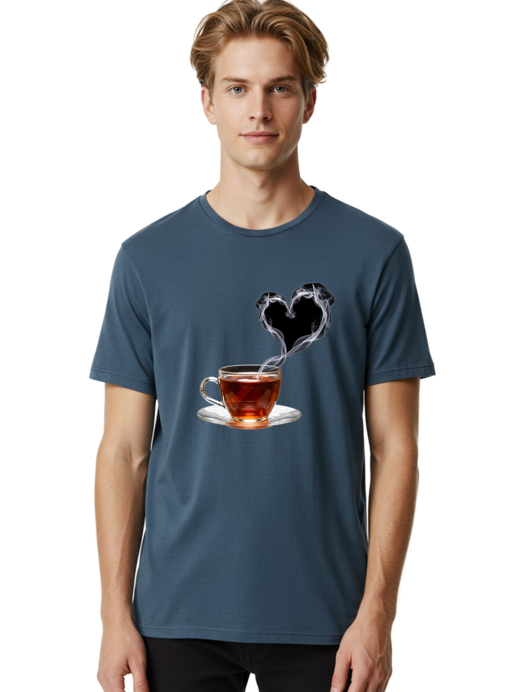 Steaming-Tea-Cup Men'S Graphic Tee, 100% Cotton, Comfortable Casual Summer Wear, Machine Washable, Vintage Camera, Old Camera, Antique Camera, Black Camera, Classic Photography, Photography Equipment, Nostalgic Device, Film Camera, Camera Art Bal406