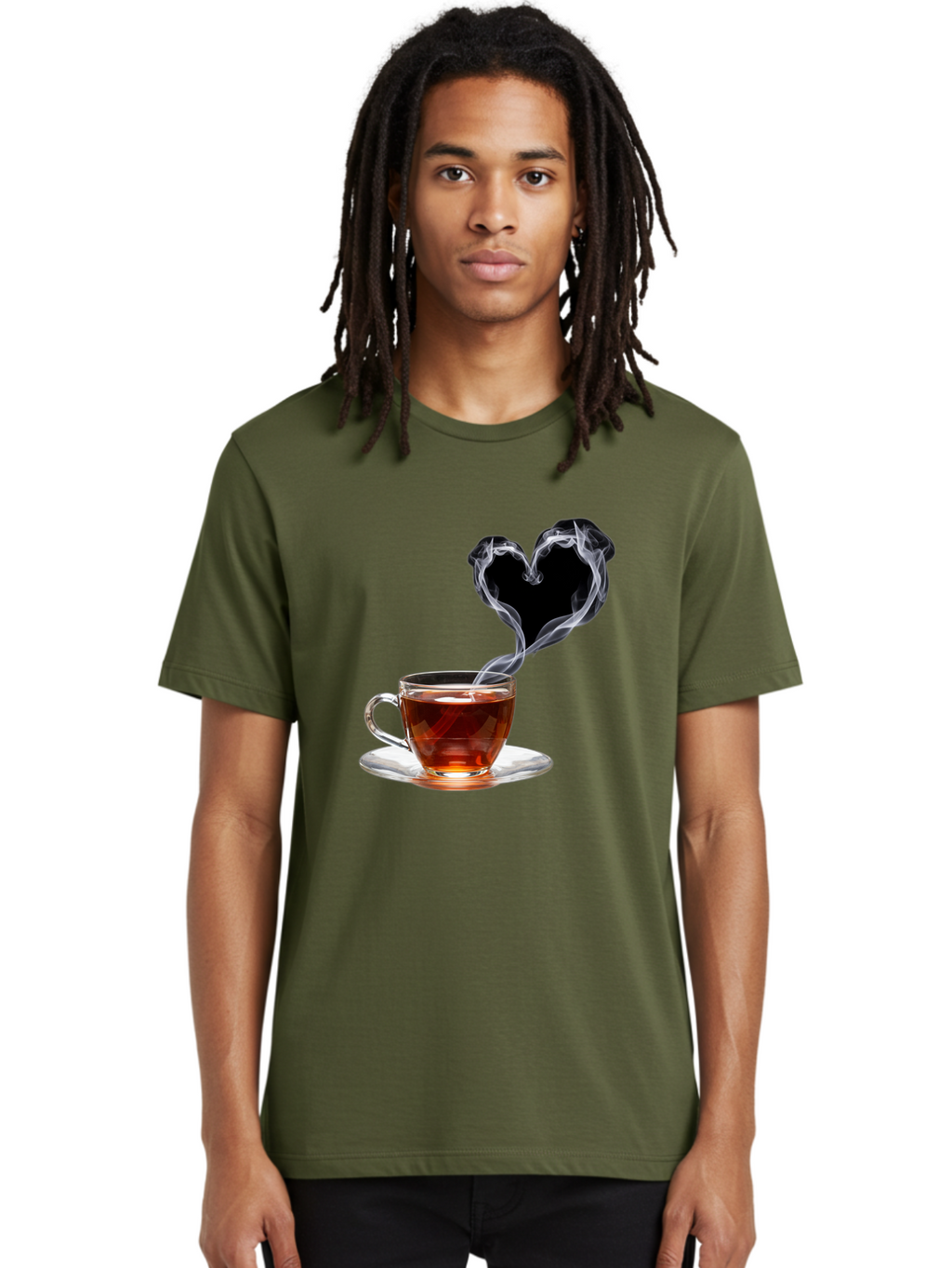 Steaming-Tea-Cup Men'S Graphic Tee, 100% Cotton, Comfortable Casual Summer Wear, Machine Washable, Vintage Camera, Old Camera, Antique Camera, Black Camera, Classic Photography, Photography Equipment, Nostalgic Device, Film Camera, Camera Art Bal406