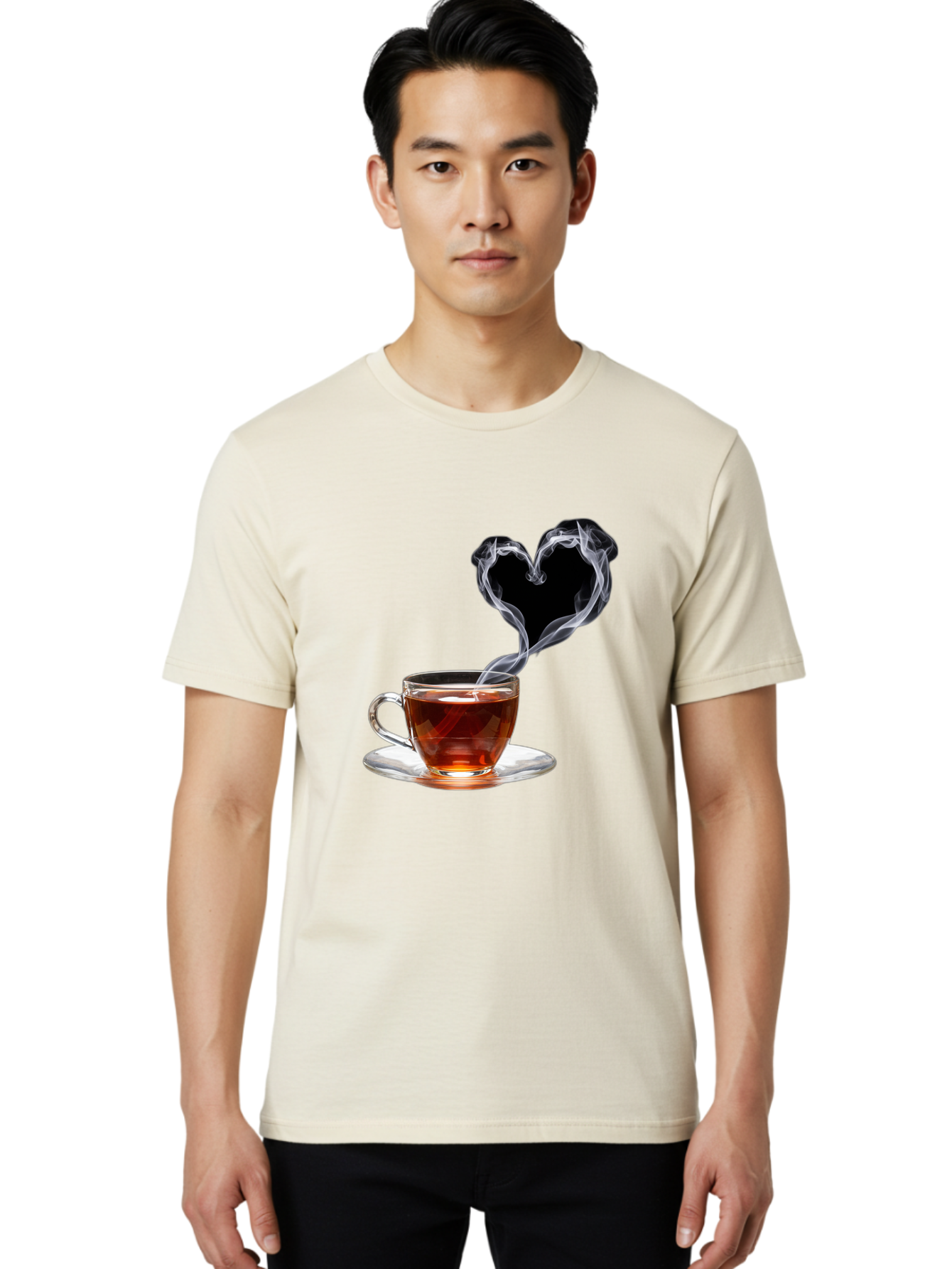 Steaming-Tea-Cup Men'S Graphic Tee, 100% Cotton, Comfortable Casual Summer Wear, Machine Washable, Vintage Camera, Old Camera, Antique Camera, Black Camera, Classic Photography, Photography Equipment, Nostalgic Device, Film Camera, Camera Art Bal406