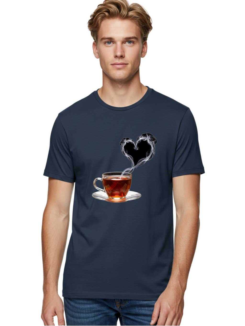 Steaming-Tea-Cup Men'S Graphic Tee, 100% Cotton, Comfortable Casual Summer Wear, Machine Washable, Vintage Camera, Old Camera, Antique Camera, Black Camera, Classic Photography, Photography Equipment, Nostalgic Device, Film Camera, Camera Art Bal406