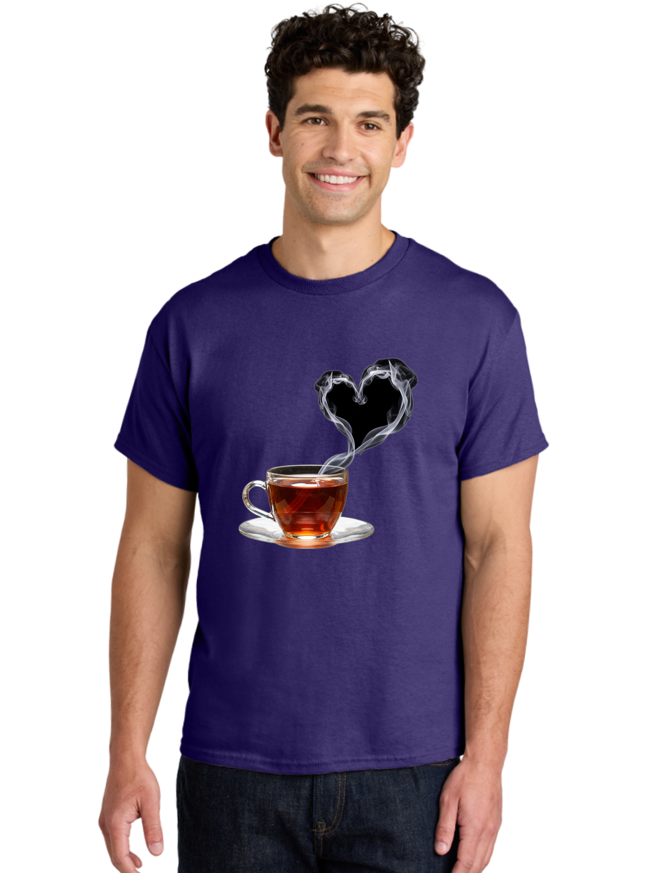 Steaming-Tea-Cup Men'S Graphic Tee, 100% Cotton, Comfortable Casual Summer Wear, Machine Washable, Vintage Camera, Old Camera, Antique Camera, Black Camera, Classic Photography, Photography Equipment, Nostalgic Device, Film Camera, Camera Art Bal406