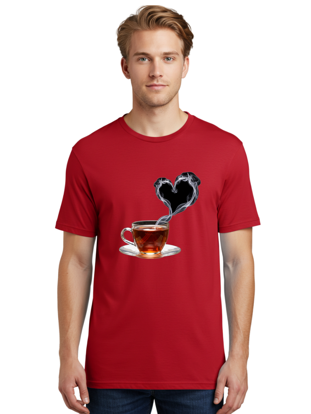 Steaming-Tea-Cup Men'S Graphic Tee, 100% Cotton, Comfortable Casual Summer Wear, Machine Washable, Vintage Camera, Old Camera, Antique Camera, Black Camera, Classic Photography, Photography Equipment, Nostalgic Device, Film Camera, Camera Art Bal406