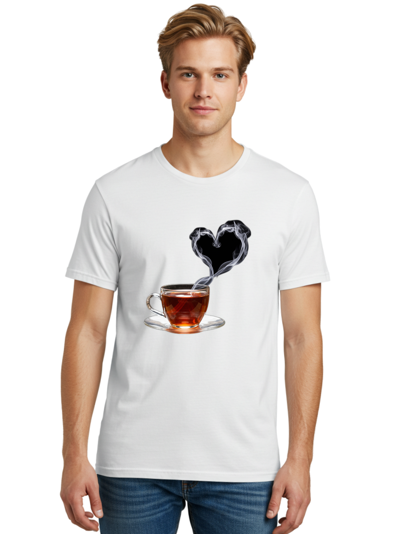 Steaming-Tea-Cup Men'S Graphic Tee, 100% Cotton, Comfortable Casual Summer Wear, Machine Washable, Vintage Camera, Old Camera, Antique Camera, Black Camera, Classic Photography, Photography Equipment, Nostalgic Device, Film Camera, Camera Art Bal406
