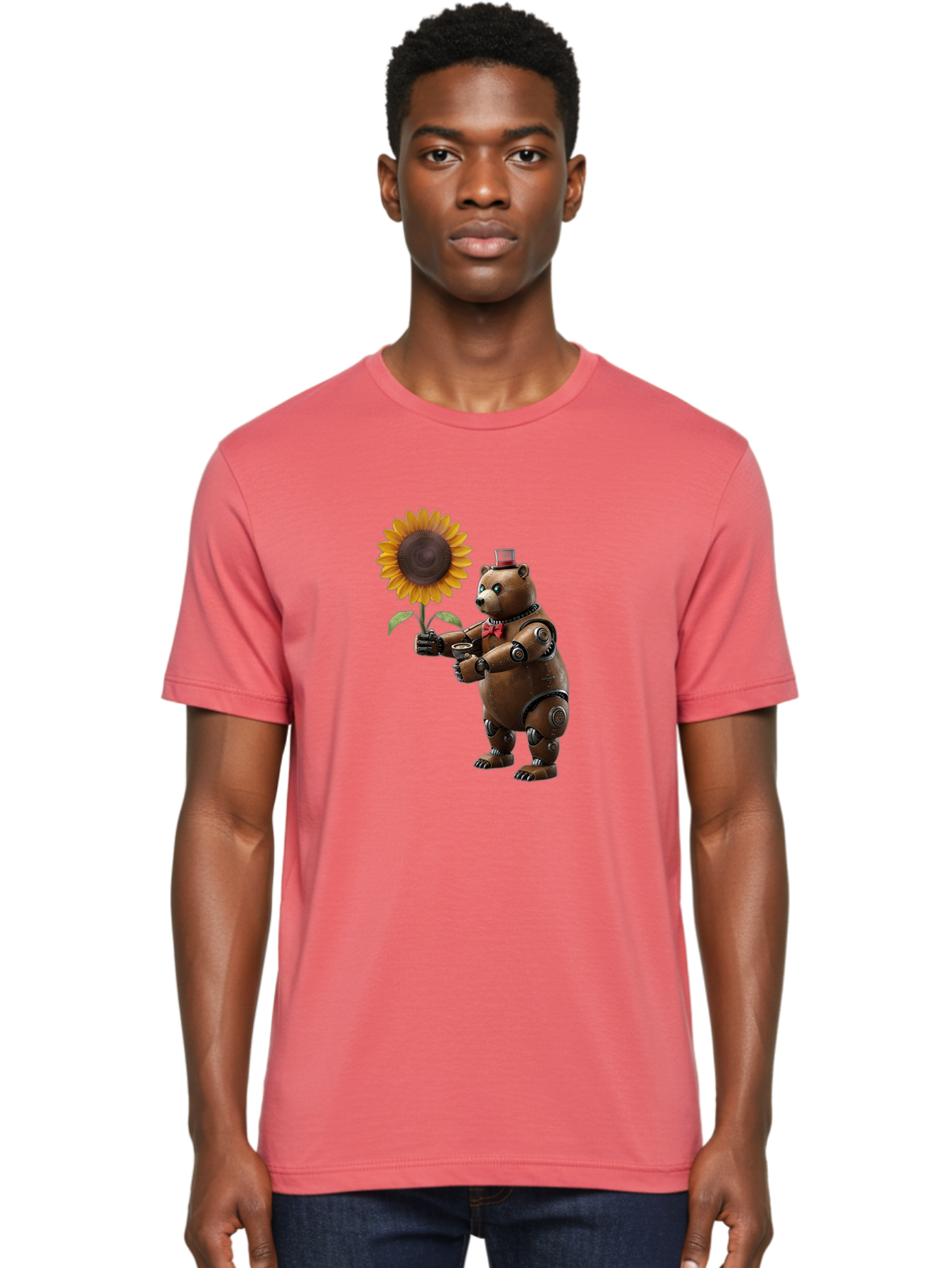 Steampunk-Bear Men'S Graphic Tee, 100% Cotton, Comfortable Casual Summer Wear, Machine Washable, Vintage Camera, Old Camera, Antique Camera, Black Camera, Classic Photography, Photography Equipment, Nostalgic Device, Film Camera, Camera Art Bal407