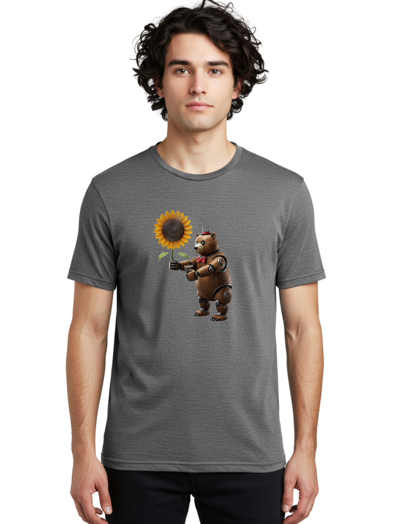 Steampunk-Bear Men'S Graphic Tee, 100% Cotton, Comfortable Casual Summer Wear, Machine Washable, Vintage Camera, Old Camera, Antique Camera, Black Camera, Classic Photography, Photography Equipment, Nostalgic Device, Film Camera, Camera Art Bal407