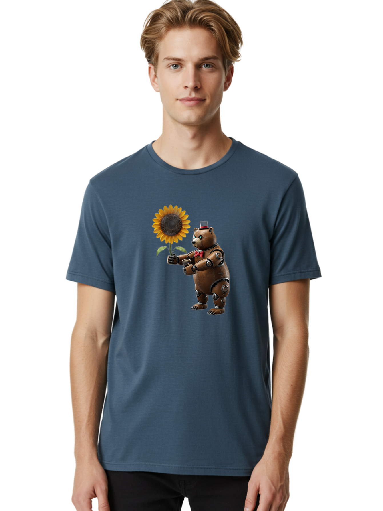 Steampunk-Bear Men'S Graphic Tee, 100% Cotton, Comfortable Casual Summer Wear, Machine Washable, Vintage Camera, Old Camera, Antique Camera, Black Camera, Classic Photography, Photography Equipment, Nostalgic Device, Film Camera, Camera Art Bal407