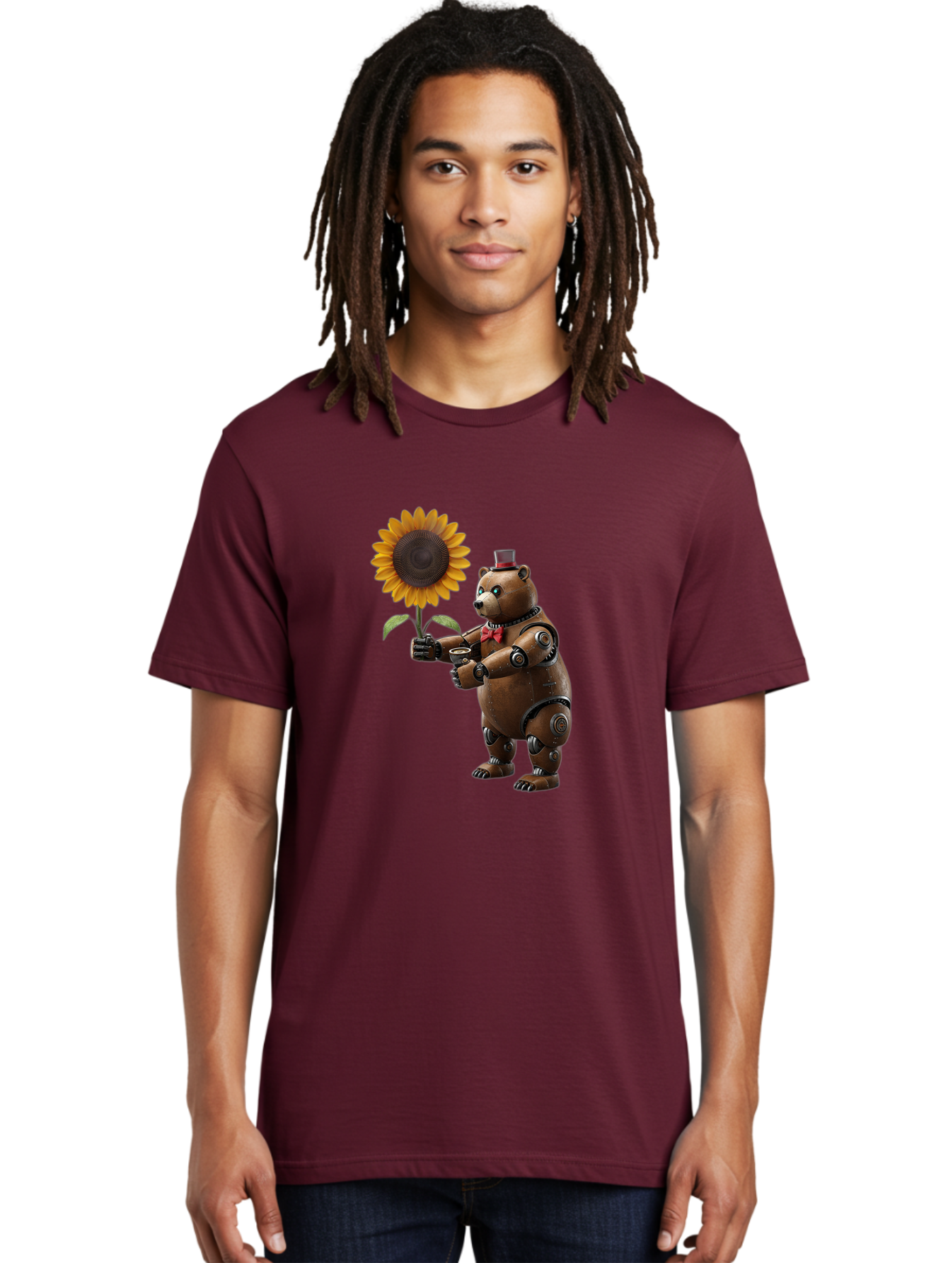 Steampunk-Bear Men'S Graphic Tee, 100% Cotton, Comfortable Casual Summer Wear, Machine Washable, Vintage Camera, Old Camera, Antique Camera, Black Camera, Classic Photography, Photography Equipment, Nostalgic Device, Film Camera, Camera Art Bal407