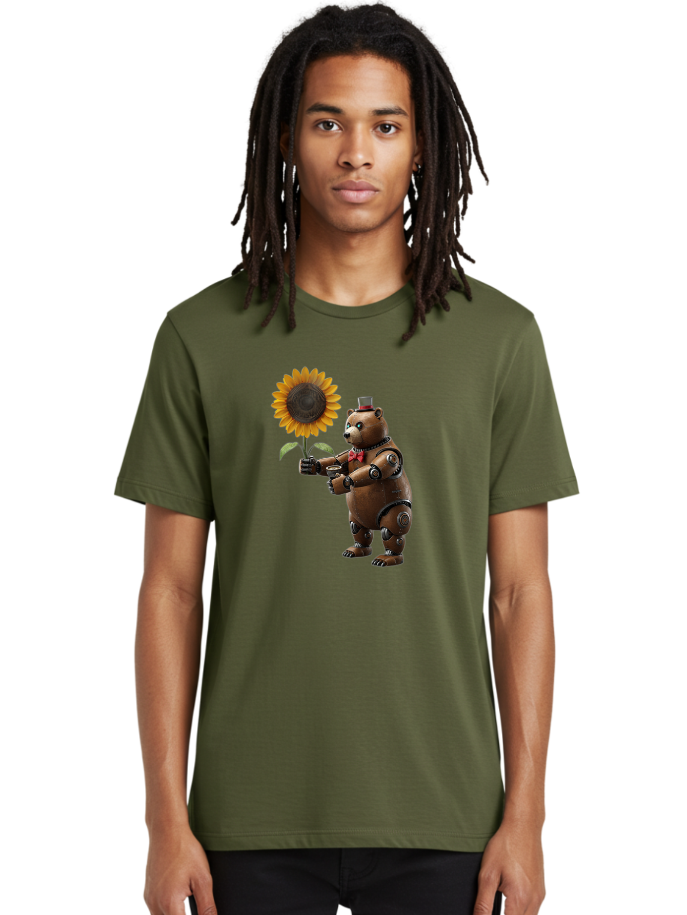 Steampunk-Bear Men'S Graphic Tee, 100% Cotton, Comfortable Casual Summer Wear, Machine Washable, Vintage Camera, Old Camera, Antique Camera, Black Camera, Classic Photography, Photography Equipment, Nostalgic Device, Film Camera, Camera Art Bal407