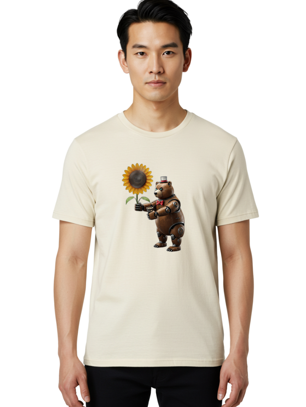 Steampunk-Bear Men'S Graphic Tee, 100% Cotton, Comfortable Casual Summer Wear, Machine Washable, Vintage Camera, Old Camera, Antique Camera, Black Camera, Classic Photography, Photography Equipment, Nostalgic Device, Film Camera, Camera Art Bal407