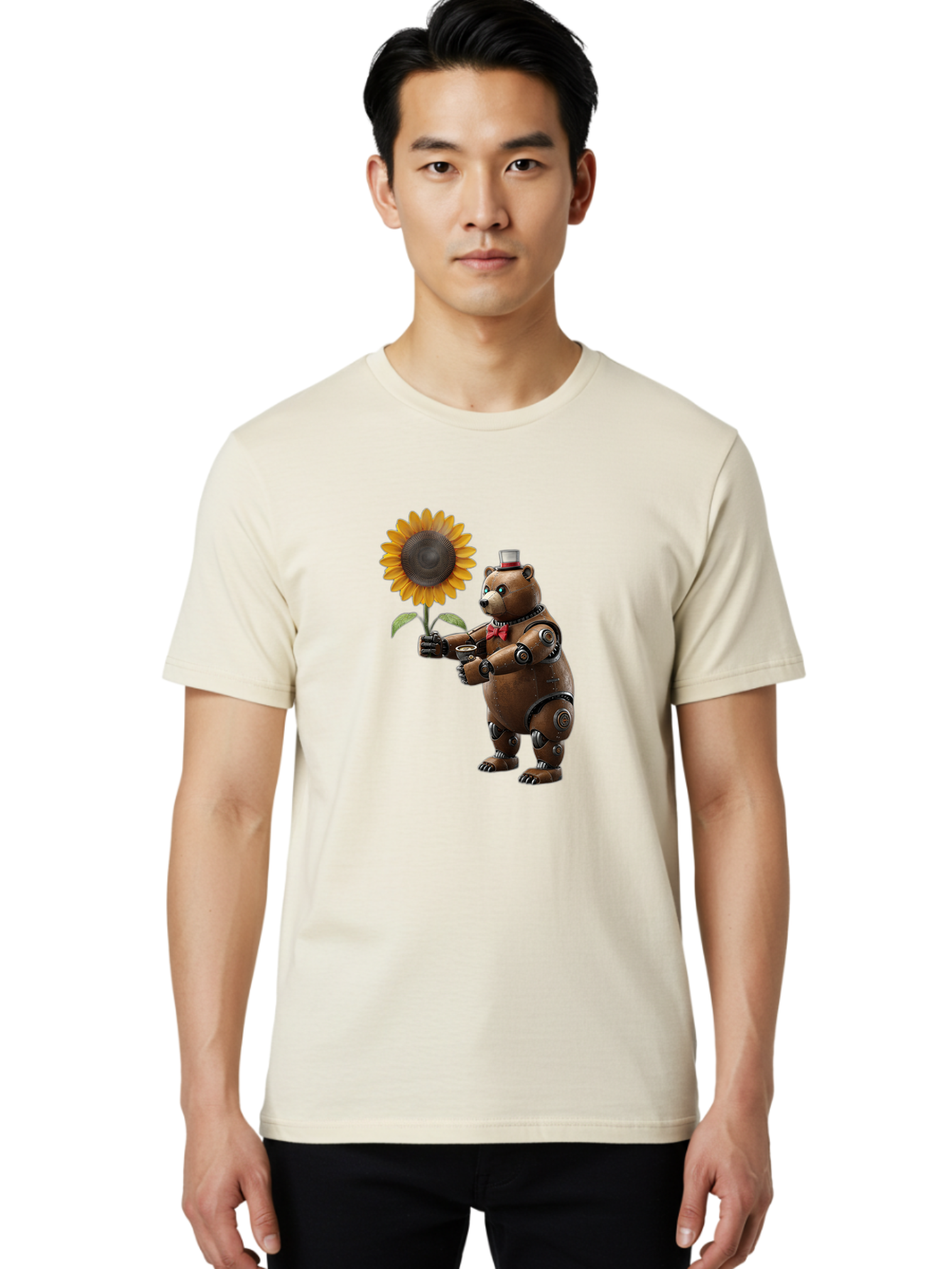 Steampunk-Bear Men'S Graphic Tee, 100% Cotton, Comfortable Casual Summer Wear, Machine Washable, Vintage Camera, Old Camera, Antique Camera, Black Camera, Classic Photography, Photography Equipment, Nostalgic Device, Film Camera, Camera Art Bal407