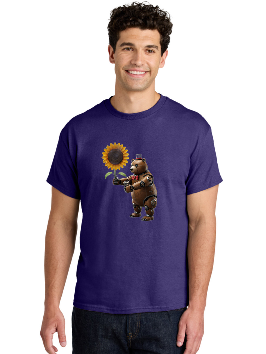 Steampunk-Bear Men'S Graphic Tee, 100% Cotton, Comfortable Casual Summer Wear, Machine Washable, Vintage Camera, Old Camera, Antique Camera, Black Camera, Classic Photography, Photography Equipment, Nostalgic Device, Film Camera, Camera Art Bal407