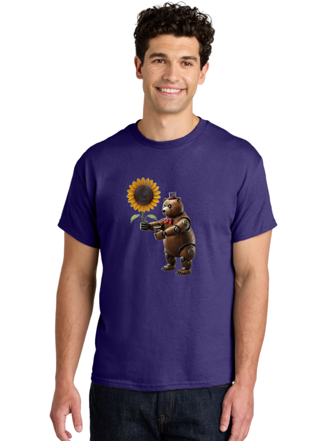 Steampunk-Bear Men'S Graphic Tee, 100% Cotton, Comfortable Casual Summer Wear, Machine Washable, Vintage Camera, Old Camera, Antique Camera, Black Camera, Classic Photography, Photography Equipment, Nostalgic Device, Film Camera, Camera Art Bal407