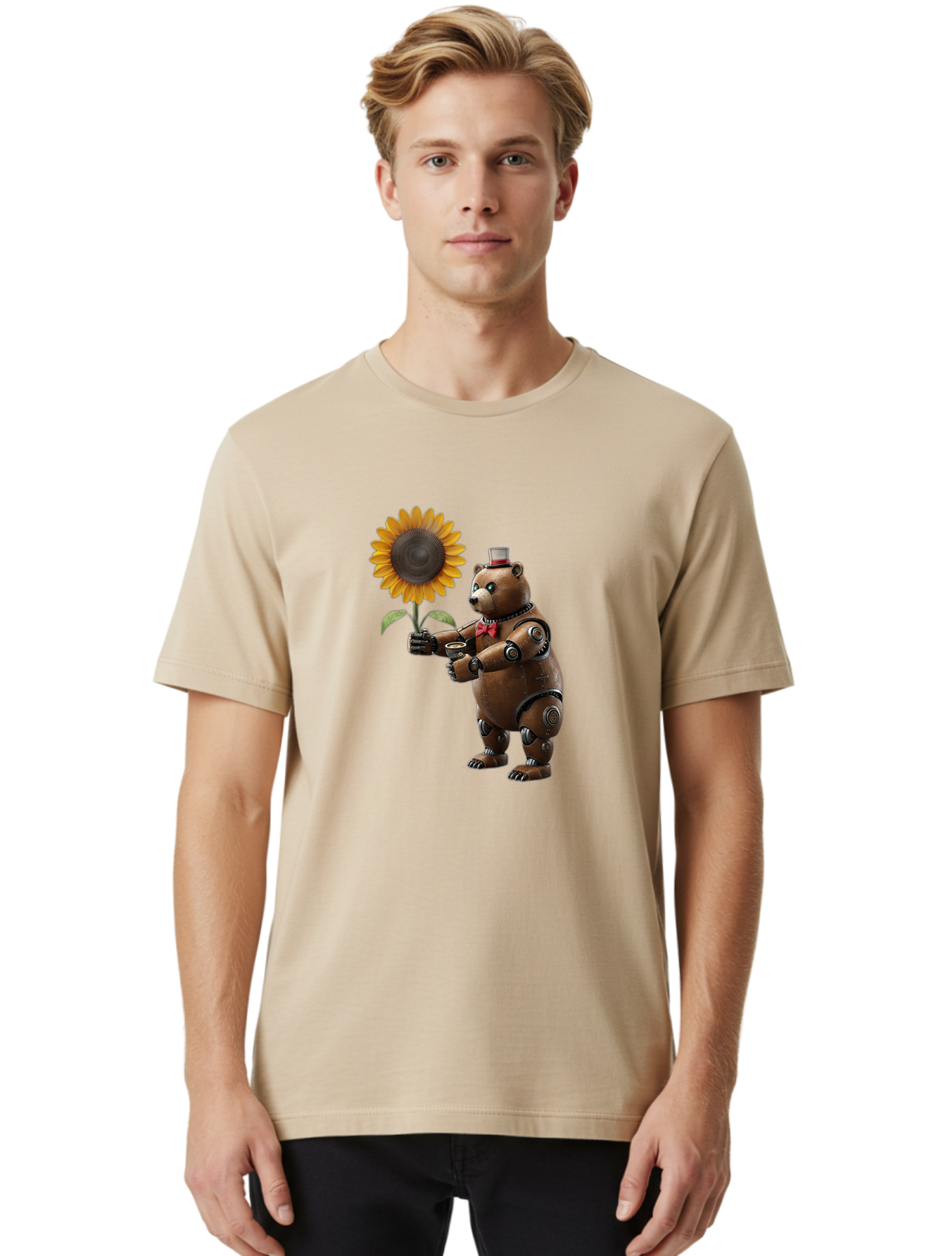 Steampunk-Bear Men'S Graphic Tee, 100% Cotton, Comfortable Casual Summer Wear, Machine Washable, Vintage Camera, Old Camera, Antique Camera, Black Camera, Classic Photography, Photography Equipment, Nostalgic Device, Film Camera, Camera Art Bal407