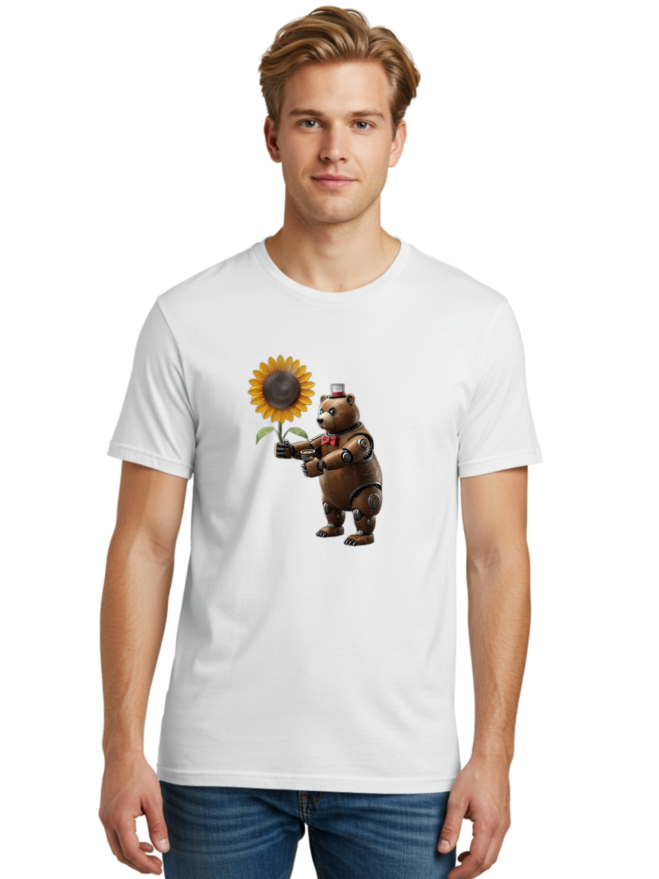 Steampunk-Bear Men'S Graphic Tee, 100% Cotton, Comfortable Casual Summer Wear, Machine Washable, Vintage Camera, Old Camera, Antique Camera, Black Camera, Classic Photography, Photography Equipment, Nostalgic Device, Film Camera, Camera Art Bal407