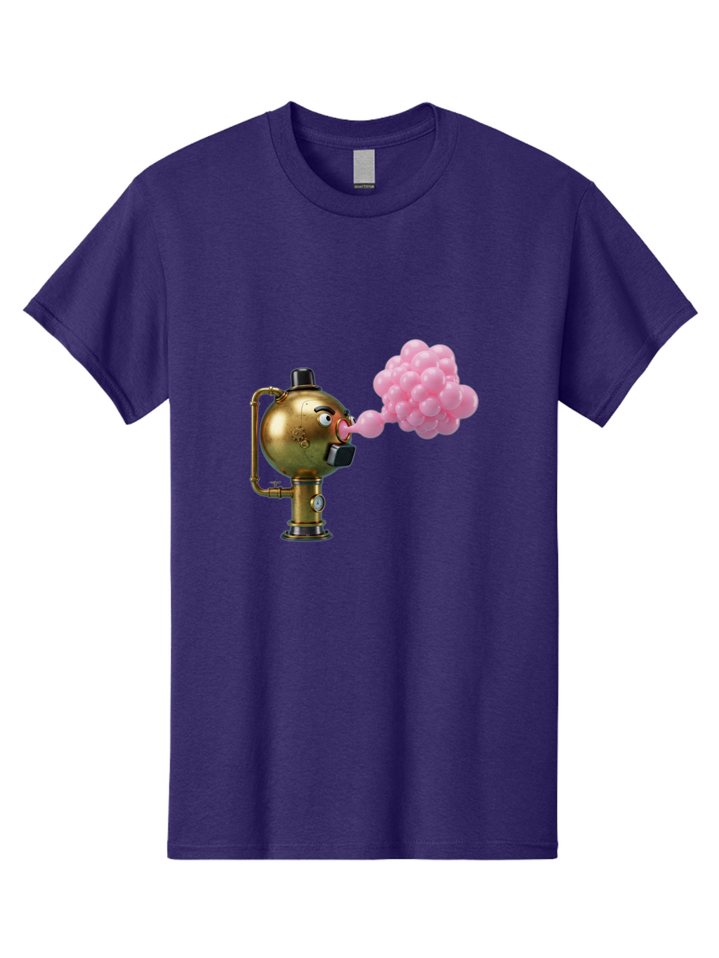 Steampunk-Bubble-Machine Men'S Graphic Tee, 100% Cotton, Comfortable Casual Summer Wear, Machine Washable, Vintage Camera, Old Camera, Antique Camera, Black Camera, Classic Photography, Photography Equipment, Nostalgic Device, Film Camera, Bal408