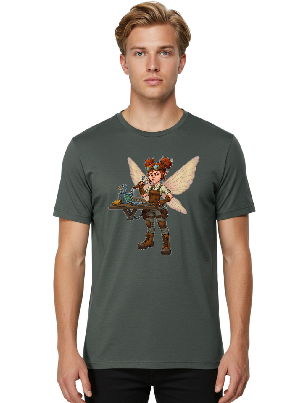 Steampunk-Fairy Men'S Graphic Tee, 100% Cotton, Comfortable Casual Summer Wear, Machine Washable, Vintage Camera, Old Camera, Antique Camera, Black Camera, Classic Photography, Photography Equipment, Nostalgic Device, Film Camera, Camera Art Bal411
