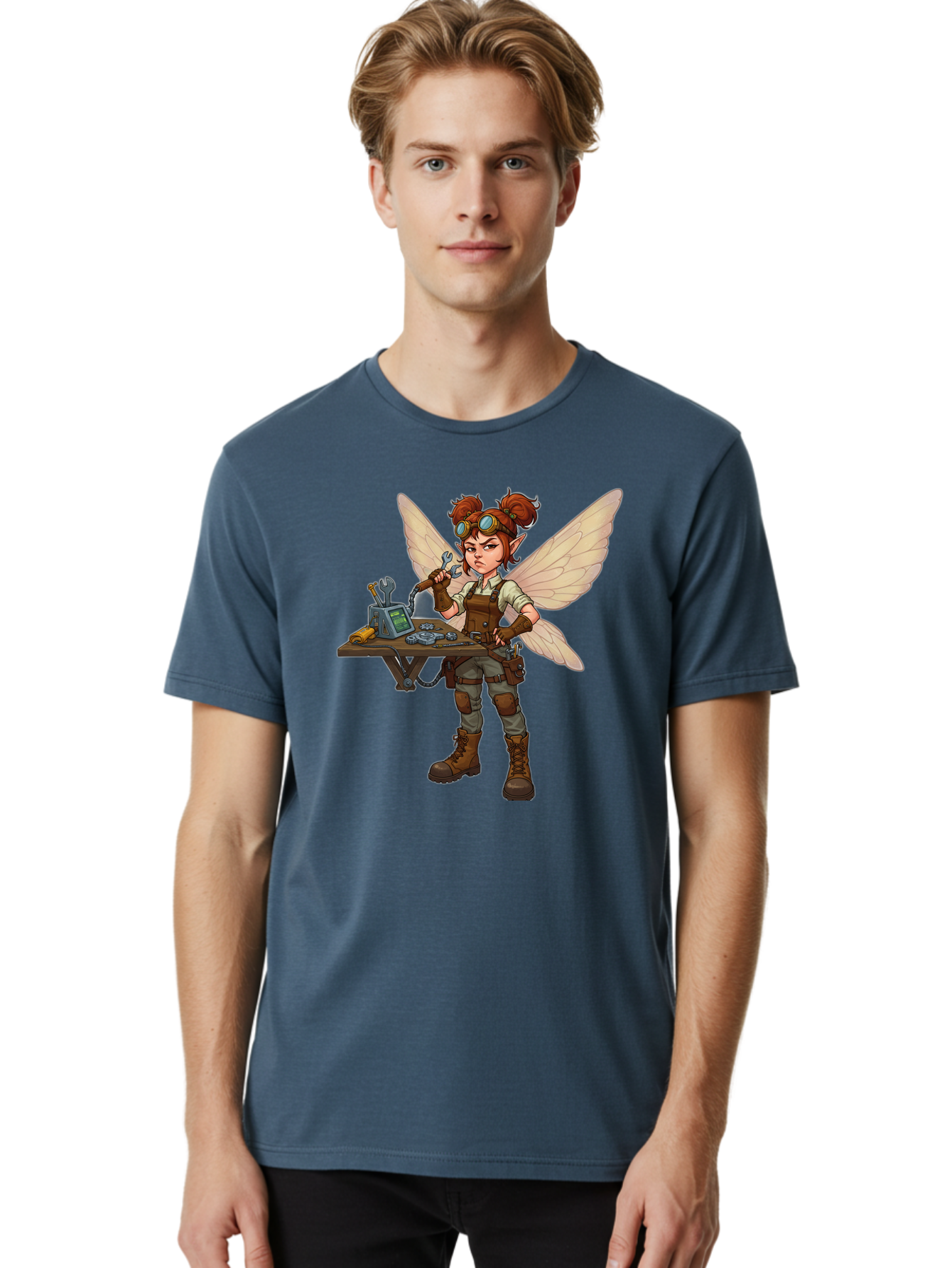 Steampunk-Fairy Men'S Graphic Tee, 100% Cotton, Comfortable Casual Summer Wear, Machine Washable, Vintage Camera, Old Camera, Antique Camera, Black Camera, Classic Photography, Photography Equipment, Nostalgic Device, Film Camera, Camera Art Bal411