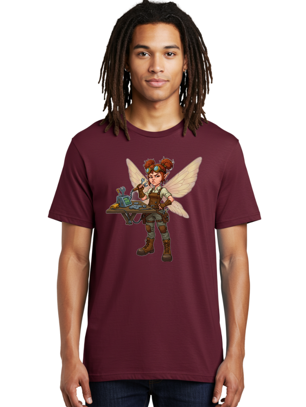 Steampunk-Fairy Men'S Graphic Tee, 100% Cotton, Comfortable Casual Summer Wear, Machine Washable, Vintage Camera, Old Camera, Antique Camera, Black Camera, Classic Photography, Photography Equipment, Nostalgic Device, Film Camera, Camera Art Bal411