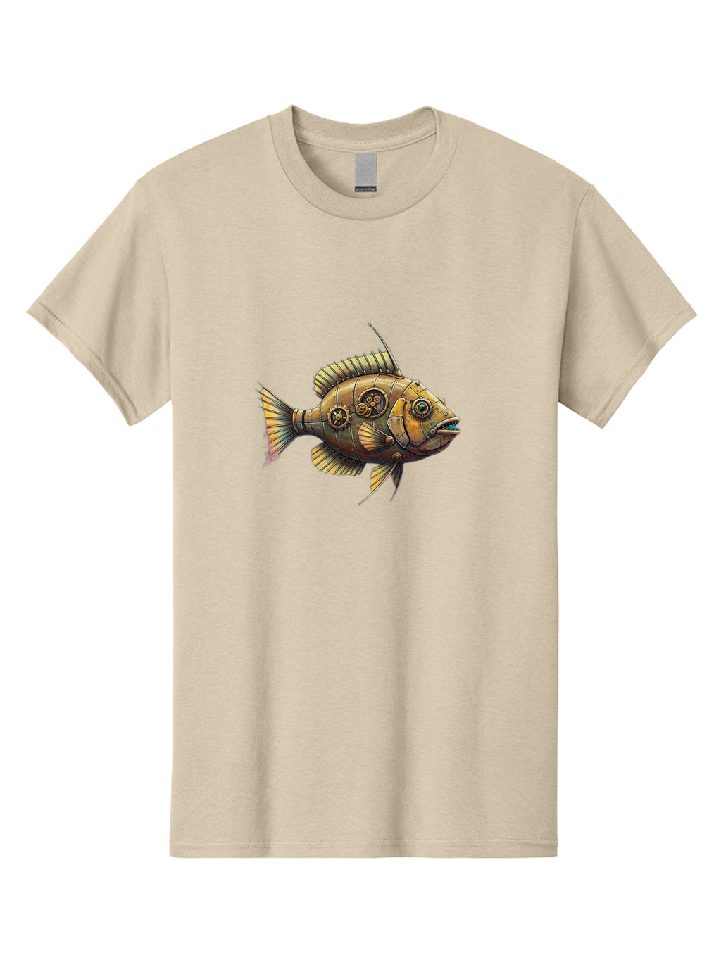 Steampunk-Fish-1 Men'S Graphic Tee, 100% Cotton, Comfortable Casual Summer Wear, Machine Washable, Vintage Camera, Old Camera, Antique Camera, Black Camera, Classic Photography, Photography Equipment, Nostalgic Device, Film Camera, Camera Art Bal412